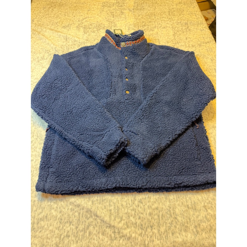 Alpine Design Women Vintage‎ Blue Sherpa Fleece Pullover Sweatshirt XS NWT